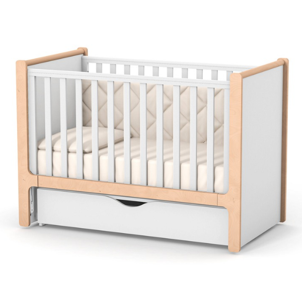 Dětská postýlka Markito Gekko Kids 120x60. Bílá / Přírodní Buk